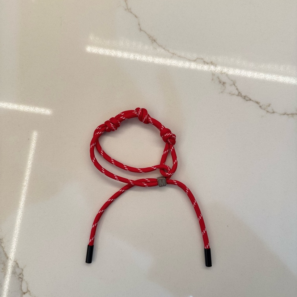 NWT Red Rope Bracelet with M Initial Accent